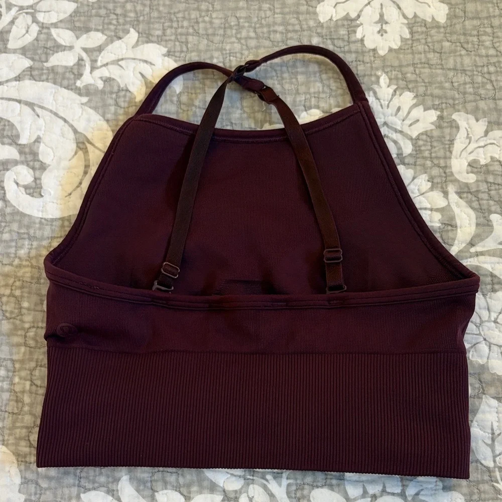 Lululemon Ebb to Street Longline Bra ~ Size 6 ~ Burgundy - Picture 2 of 6